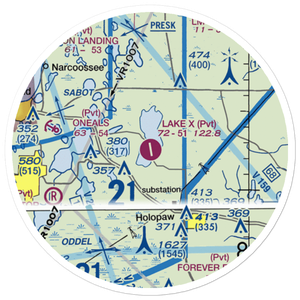 Lake X Airport (57FA) VFR Sectional Sticker (20 mile)
