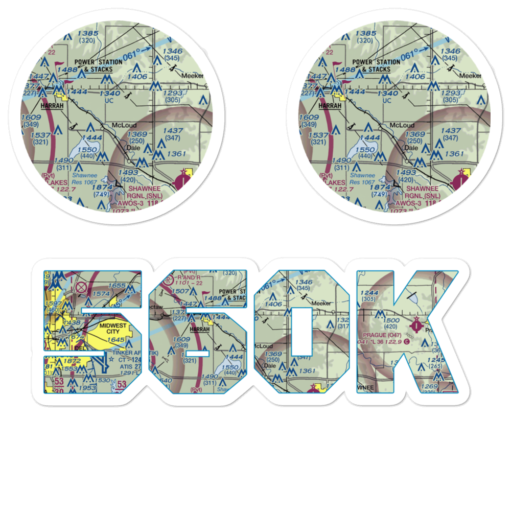 L D Airport (56OK) VFR Sectional Sticker Pack 