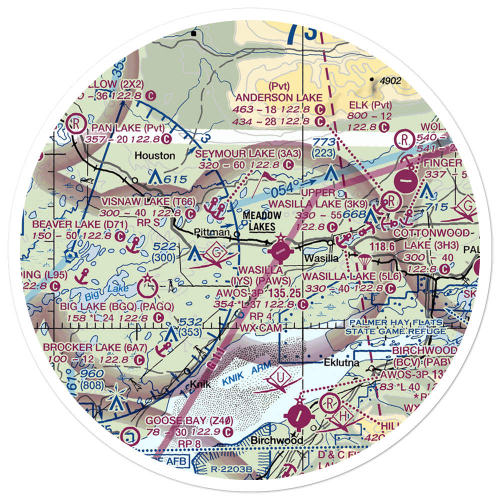 Bechtol Field (56AK) VFR Sectional Sticker (30 mile) 