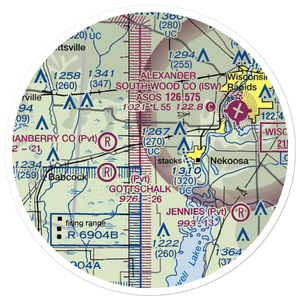 Cranmoor Airstrip (55WI) VFR Sectional Sticker (20 mile)