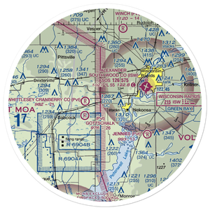 Cranmoor Airstrip (55WI) VFR Sectional Sticker (30 mile)