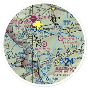 Sency Airport (55PA) VFR Sectional Sticker (20 mile)