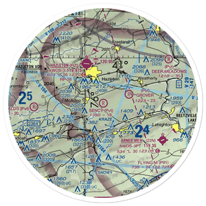 Sency Airport (55PA) VFR Sectional Sticker (30 mile)