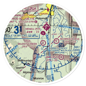 Muddy Creek Airport (55OR) VFR Sectional Sticker (20 mile)