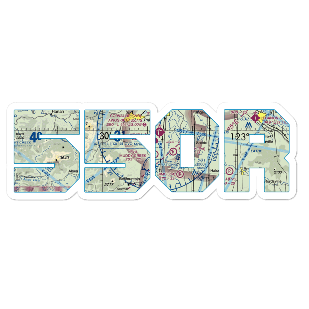 Muddy Creek Airport (55OR) VFR Sectional Sticker 