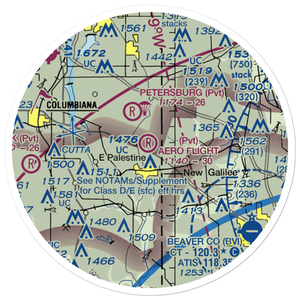 Aero Flight Center Airport (55OI) VFR Sectional Sticker (20 mile)