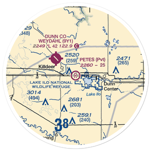 Pete's Port Airport (55ND) VFR Sectional Sticker (20 mile)