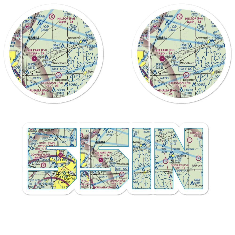 Brenneke Airport (55IN) VFR Sectional Sticker Pack 