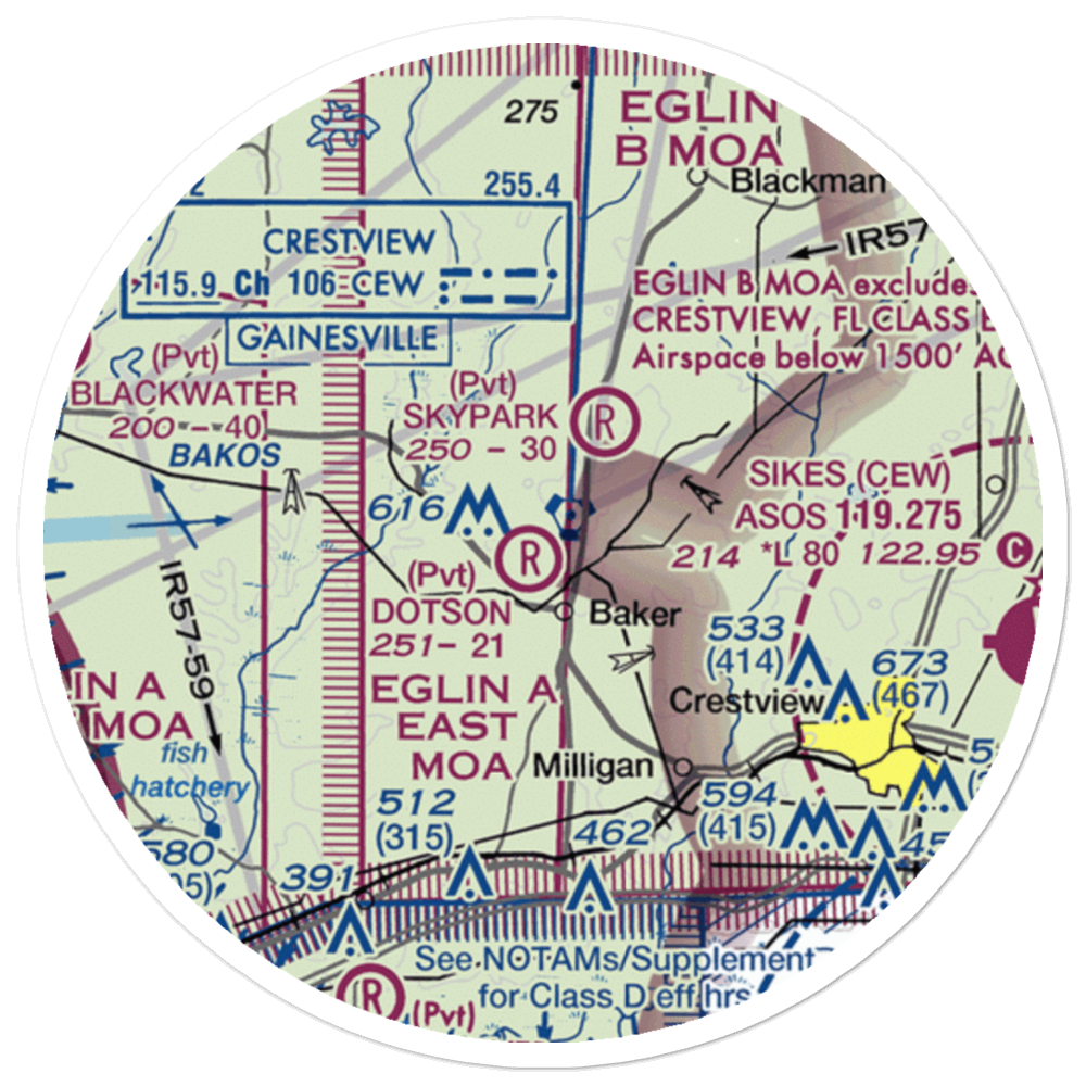 Dotson Airport (55FD) VFR Sectional Sticker (20 mile) 