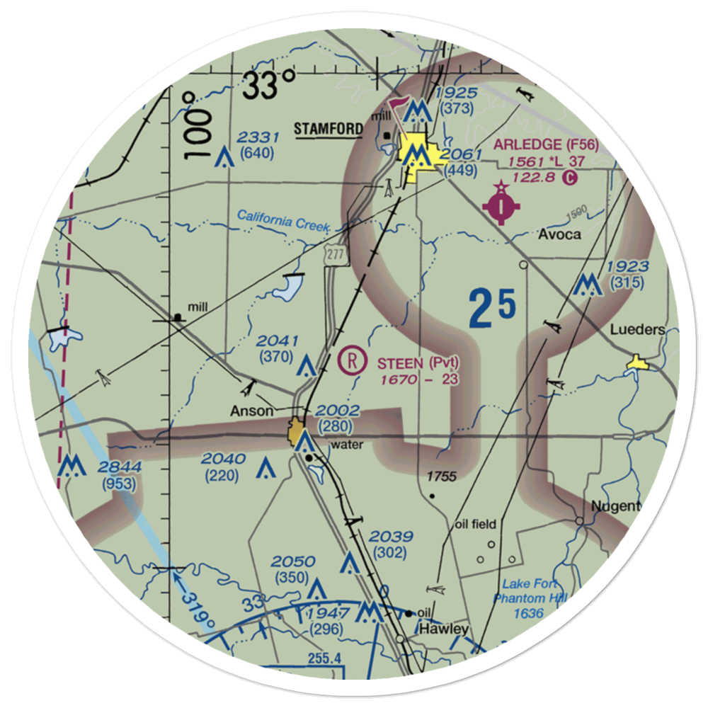 J Bar Wc Ranch Airport (54TS) VFR Sectional Sticker (30 mile) 
