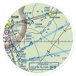 Camelot Airport (54TE) VFR Sectional Sticker (20 mile)
