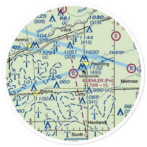 Buehler Airport (54OH) VFR Sectional Sticker (20 mile)