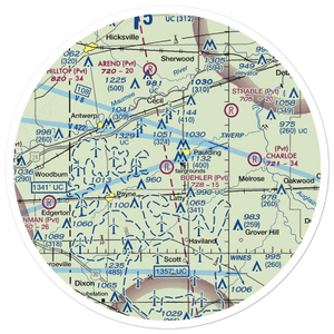 Buehler Airport (54OH) VFR Sectional Sticker (30 mile)