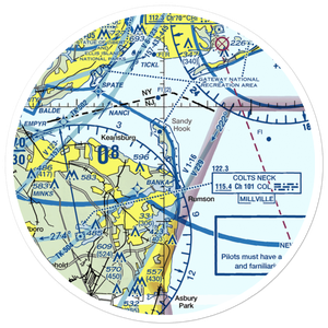 Highlands Seaplane Base (54NJ) VFR Sectional Sticker (30 mile)