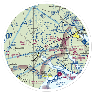 Dillard Airport (54NC) VFR Sectional Sticker (30 mile)