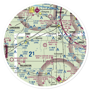Pingston Aeroworks Airport (54MI) VFR Sectional Sticker (30 mile)
