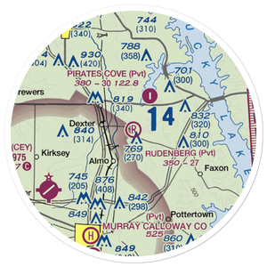 Rudenberg Field (54KY) VFR Sectional Sticker (20 mile)