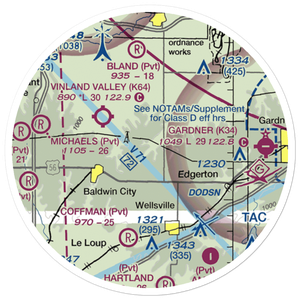 Michael Airport (54KS) VFR Sectional Sticker (20 mile)