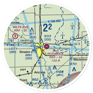 Rothrock Airport (54IL) VFR Sectional Sticker (20 mile)