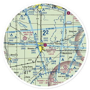 Rothrock Airport (54IL) VFR Sectional Sticker (30 mile)