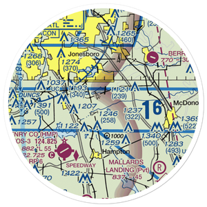Deerfield Landing Airport (54GA) VFR Sectional Sticker (20 mile)