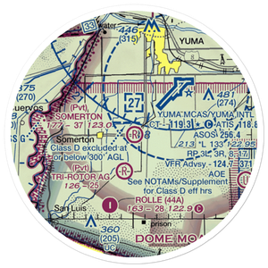 Somerton Airport (54AZ) VFR Sectional Sticker (20 mile)