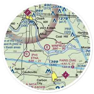 Winfield Airpark (54AR) VFR Sectional Sticker (20 mile)