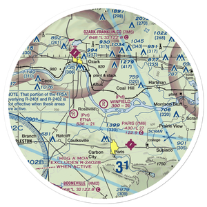 Winfield Airpark (54AR) VFR Sectional Sticker (30 mile)