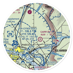 Columbia Agricultural Airport (53WA) VFR Sectional Sticker (20 mile)