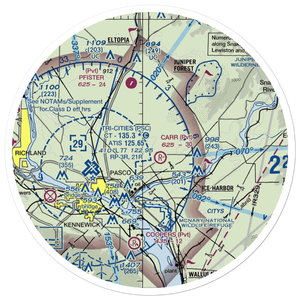 Columbia Agricultural Airport (53WA) VFR Sectional Sticker (30 mile)