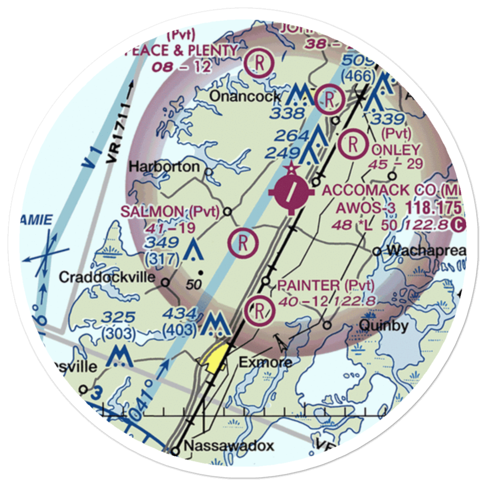 The Salmon Farm Airport (Pvt) (53VG) VFR Sectional Sticker (20 mile) 