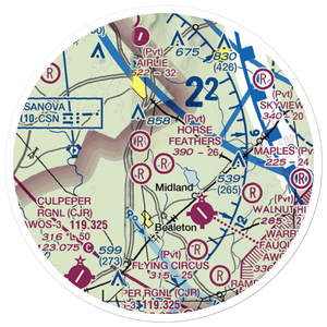 Horse Feathers Airport (53VA) VFR Sectional Sticker (20 mile)