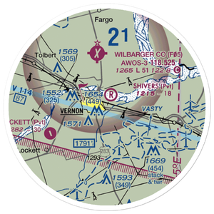 Shivers Private Airport (53TA) VFR Sectional Sticker (20 mile)