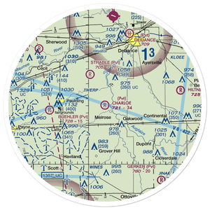 Charloe Airport (53OH) VFR Sectional Sticker (30 mile)