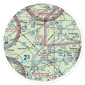 Mynatt Field (53NC) VFR Sectional Sticker (30 mile)