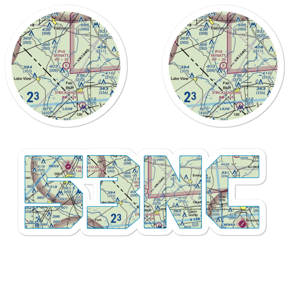 Mynatt Field (53NC) VFR Sectional Sticker Pack 