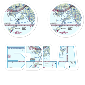 Shell Central Facilities Seaplane Base (53LA) VFR Sectional Sticker Pack