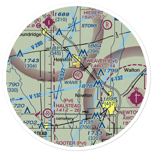 Weaver Ranch Airport (53KS) VFR Sectional Sticker (20 mile)