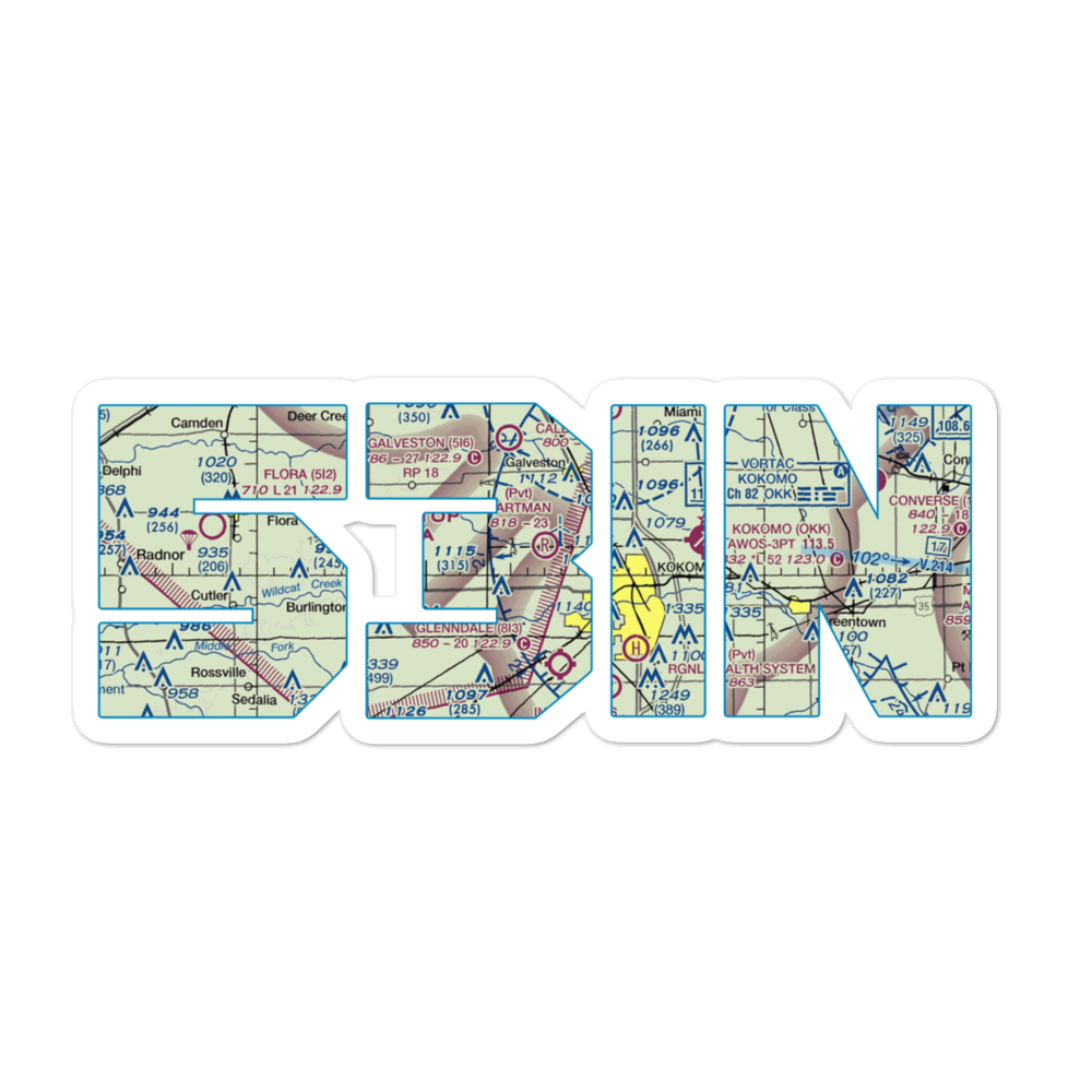 Hartman Farms Field (53IN) VFR Sectional Sticker 