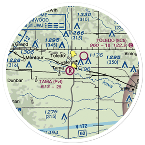 Tama Airport (53IA) VFR Sectional Sticker (20 mile)