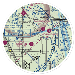 Thayer Aviation Airport (53CN) VFR Sectional Sticker (20 mile)