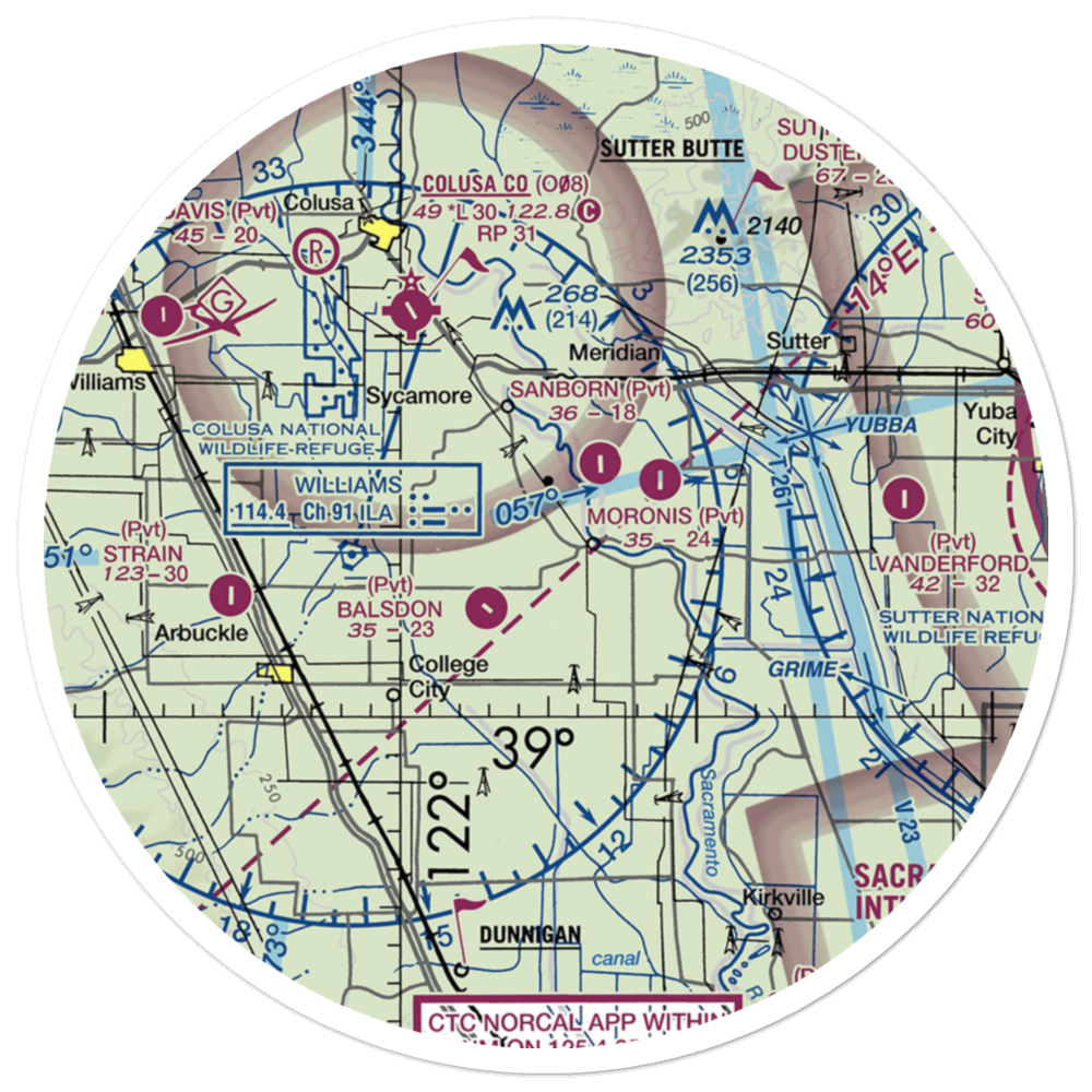 Thayer Aviation Airport (53CN) VFR Sectional Sticker (30 mile) 