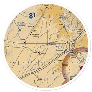Shonto Airport (53AZ) VFR Sectional Sticker (30 mile)
