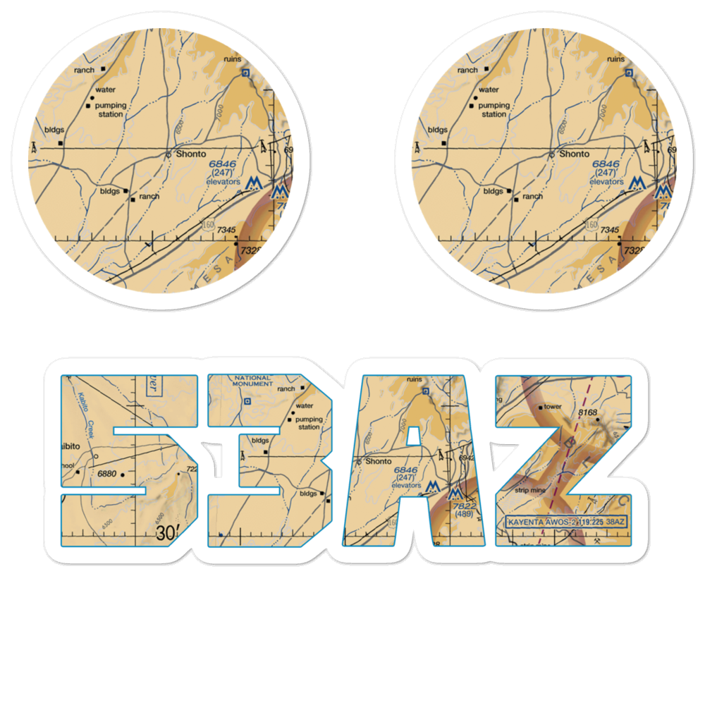 Shonto Airport (53AZ) VFR Sectional Sticker Pack 