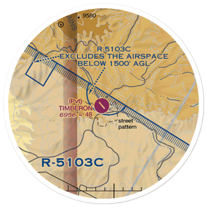 Timberon Airport (52NM) VFR Sectional Sticker (20 mile)