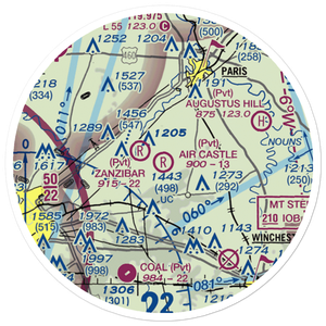 Air Castle Airport (52KY) VFR Sectional Sticker (20 mile)