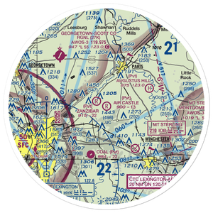 Air Castle Airport (52KY) VFR Sectional Sticker (30 mile)