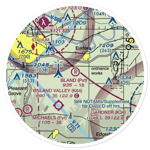 Bland Airport (52KS) VFR Sectional Sticker (20 mile)