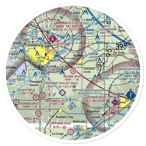 Bland Airport (52KS) VFR Sectional Sticker (30 mile)