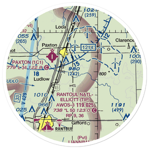 Hasselbring Airport (52IL) VFR Sectional Sticker (20 mile)